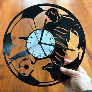 Football Record Clock TheKreativVinylShop Gift Idea Wall Clock Vinyl Clock