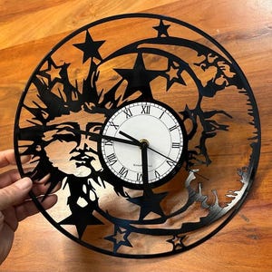 Sun Moon Sun Dream Vinyl Record Clock TheKreativVinylShop Gift Idea Wall Clock Vinyl Clock