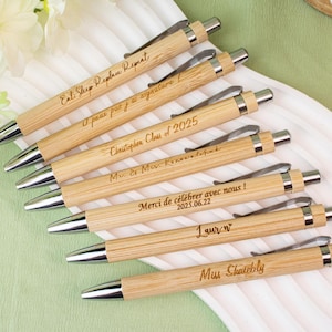 Personalized Bamboo Ballpoint Pen, Bridesmaid Gift, Customized Pen, Graduation Gift, Wedding Gift, Christmas Gift, Retirement Birthday Gift