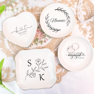 Engagement Gifts, Personalized Jewelry Dish, Wedding Ring Dish, Gifts for Couple, Gifts for Her, Gifts for Bride, Wedding Ring Holder Dish