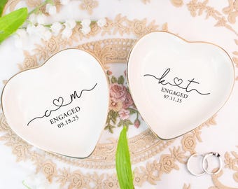 Personalized Ring Dish, Engagement Gifts, Wedding Ring Dish, Gifts for Couple, Engagement Gifts for Her, Ring Holder Dish, Gift for Bride