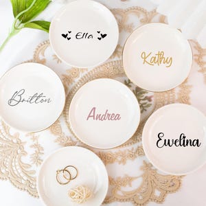 Personalized Jewelry Dish, Ring Dish for Bride, Minimalist Ring Holder Trinket Dish, Christmas Gift, Birthday Gift for Her, Wedding Gift