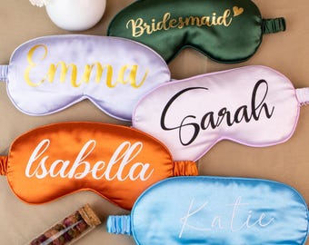 Personalized Sleep Eye Mask Bridesmaid Gifts, Bridal Shower Party Gift, Custom Silk Eye Mask, Wedding Favor, Gift for Her, Christmas Gifts