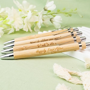 Bambus Kugelschreiber mit Gravur, JEDE BESTELLUNG Laser graviert, Name Geschenk Business Name Geschenk, Lehrer Geschenk, benutzerdefinierte Bambus Stift