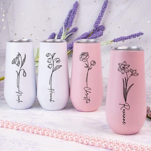 Custom Cup Champagne Flute Tumbler, Stainless Champagne Glass, Bridesmaid Proposal, Personalized Gift for Her, Bachelorette Party,Wine Glass