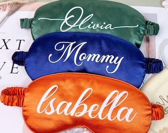 Personalized Satin Eye Mask, Custom Bridesmais Gifts, Wedding Sleeping Bride, Sleepover for Her, Mask for Bridal Party, Pamper Party Gift
