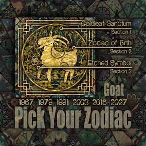 Goat Chinese Zodiac Wall Decor, Chinese New Year, Lunar Horoscope Gift, Unique Home Decor, Framed Art Print
