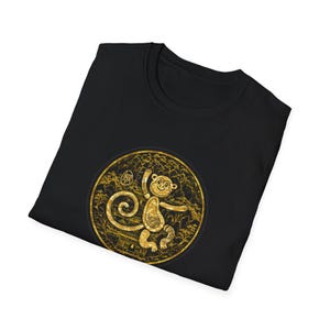 Monkey Chinese Zodiac Graphic T-Shirt, Casual Wear for Animal Lovers, Birthday Gift, Gift for Him, Unisex Top, Everyday Style