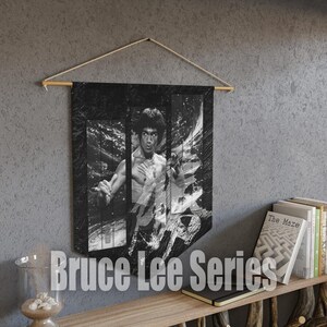 Pennant, Bruce Lee Kanji Winning | 勝 Design, Martial Arts Fan Gift, Kung Fu Lover Decor, Man Cave Flag, Sports Room Wall Art
