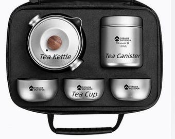 5pcs of set Titanium Teapot with infuser tea kettle tea Portable Tray Set fair mug For Tea