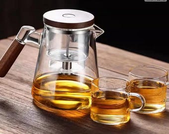 3pcs of set Teapot with infuser high borosilicate glass tea set kettle tea Portable Tray Set