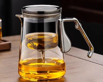 New 1000ml Magnetic Glass Teapot with one click filter for tea separation high borosilicate glass tea set kettle tea Portable Tray Set