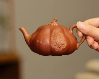 180 ml chiński Yixing DaHongPao gliniany czajniczek w kształcie dyni Dzbanek do herbaty Zisha ręcznie robiony Kungfu hu