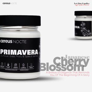 Japan Cherry Blossom Premium Scented Crackling Wood Wick Glass Jar Soy Candle I Floral Fragrance Luxury Candle I Handmade Gift 8 oz Soy Wax