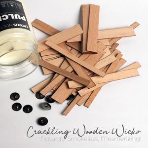 Natural Wooden Wick for Handmade Candles | Premium Crackling Wood Wick Supplies | Long-Lasting Soy Candle Wicks