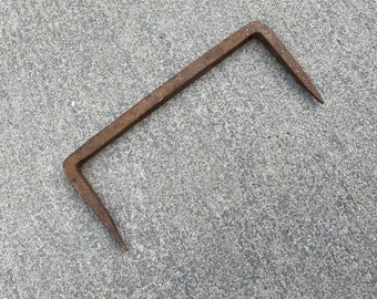 Early 17th - 18th Century Hand Forged Iron Clamp Staple - 9 1/2" Wide