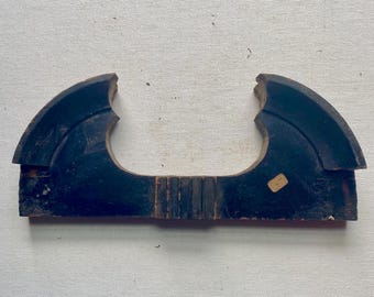 Antique Wooden Clock Pediment - Wall Clock Crest - 3 3/4” Tall by 9 3/8” Wide - For Parts or Repair
