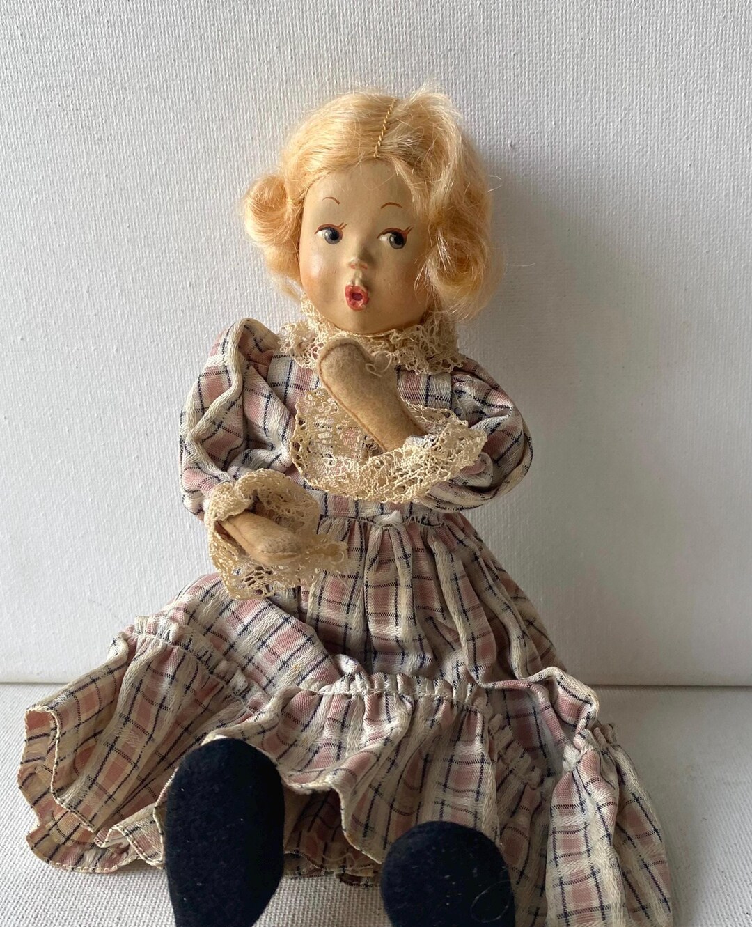Vintage Baitz Whistling Doll: Hand-painted Face, Posable Wire Frame - Etsy