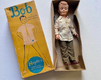 Vintage 11” Vinyl Uneeda BOB DOLL - Suzette’s Teen Age Boy Friend - Exclusive with W. T. Grant - Doll and Box