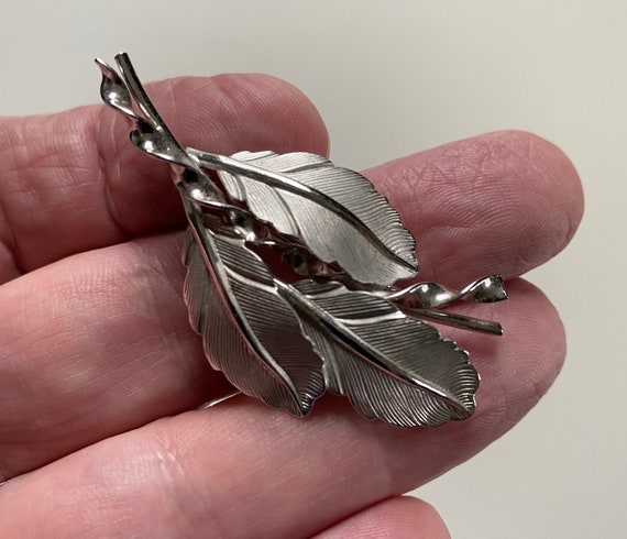 Pair CARL ART Sterling Silver Leaf Brooches - image 6