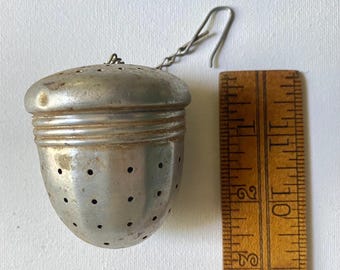 3” Tall Antique Aluminum Tea Strainer - Acorn Style * Use As Is or Repurpose