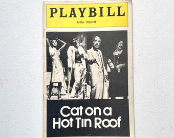 February 1975 Anta Theatre Playbill - Cat on a Hot Tin Roof - Elizabeth Ashley - Fred Gwynne - Kate Reid