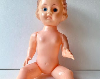 Vintage Vinyl Plastic Doll: 16" Jointed Five and Dime, Hong Kong