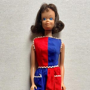 Vintage Brunette Midge Doll - Fancy Free #943 Dress - Standard Body - Marked Midge Barbie on Butt - Missing Pinky