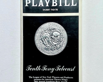 Autographed April 1976 Tenth Tony Awards Telecast Playbill - John Wood - George C. Scott - Diana Rigg - Vanessa Redgrave