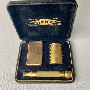 Vintage Gillette Razor Case Set - Etsy