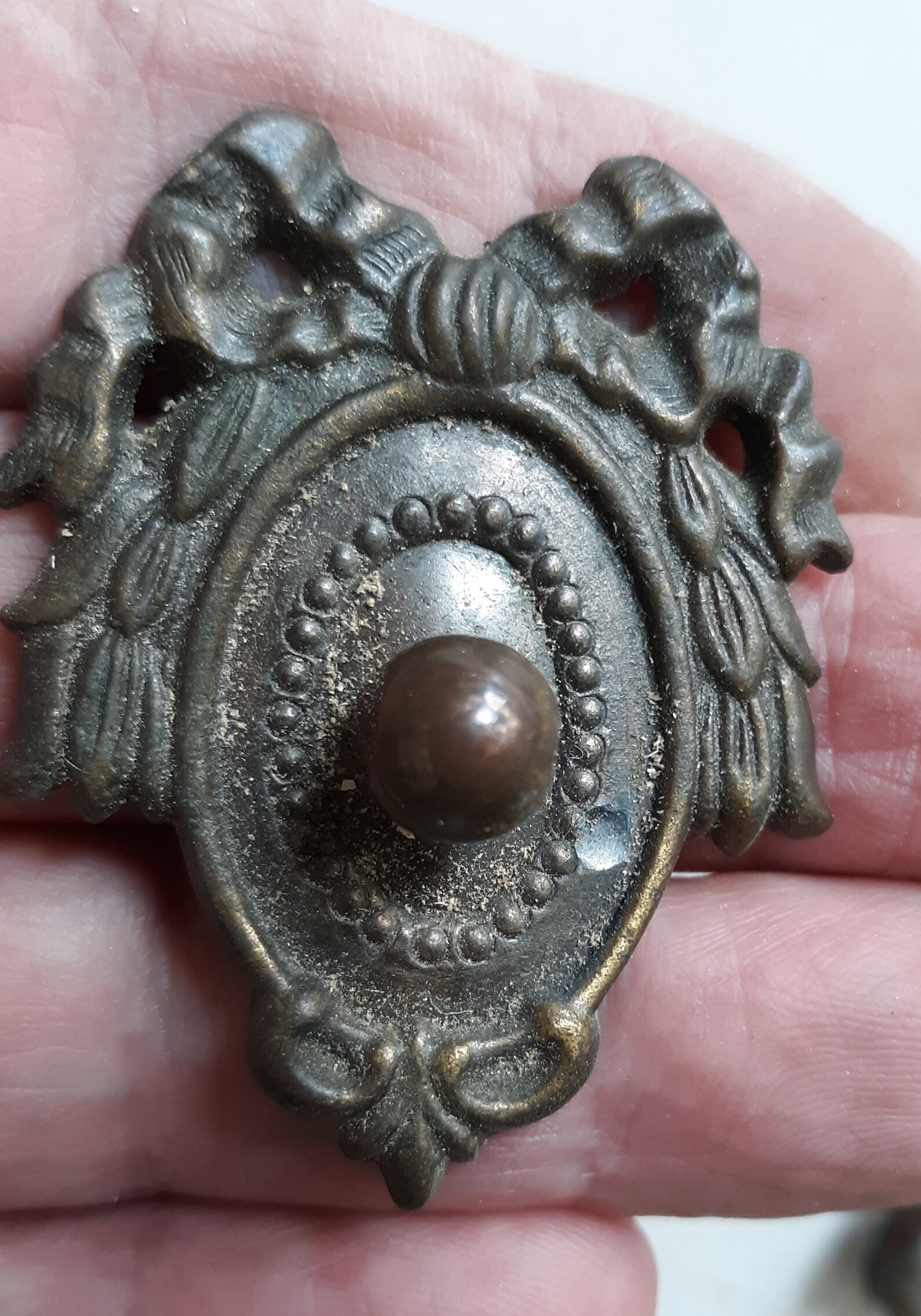 5 Brass and Steel Empire Style Drawer Pulls 3 Etsy