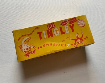 Late 1950’s Empty Shoebox - TINGLEY YOUNGSTER’S RUBBERS - 2315 Red Narrow Rubbers Shoebox