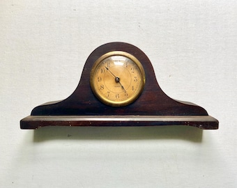 Vintage Gilbert Humpback Mantle Clock - 2 3/16” Deep by 5 1/2” Tall by 12 1/2” Long - For Parts or Repair