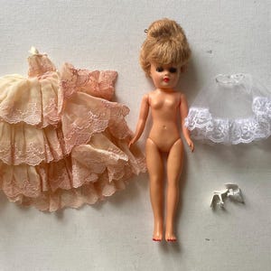 Vintage 10” Blond Unmarked Revlon Doll or Vogue Doll Style Vinyl Doll