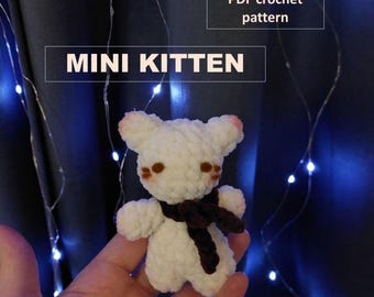 Mini Kitten Crochet Pattern – Amigurumi Cat Plush Toy (PDF Tutorial)