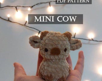 Amigurumi Mini Cow Crochet Pattern – Beginner-Friendly Plushie (PDF)