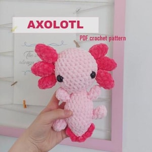 Axolotl Crochet Pattern PDF – Amigurumi Plush Toy Tutorial – Cute Kawaii Axolotl Pattern for Beginners