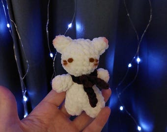 Handmade Mini Crochet Cat Plush – Amigurumi Kitten with Scarf
