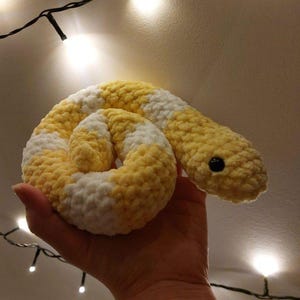 Handmade Crochet Snake Plush - Yellow & White Toy Snake for Kids, Pastel Crochet Snake Plush - Lavender Mint Green Soft Toy,  Soft Plush Toy