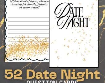 52 Week Date night Coupe Question Deck | Date Night Kit PDF Deep Questions Cards