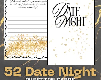 52 Talking Point Cards Marriage Night Ideas | Premarital Couples Deep Question Cards
