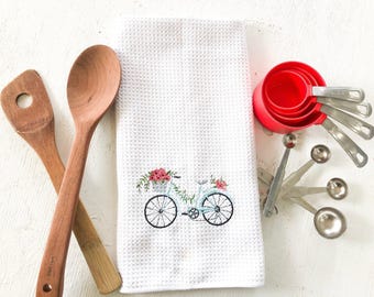 Old Fashioned Bike Decorative Towels, Cycling Art Bicycle Towel Microfiber Cloth, Bicycle Kitchen