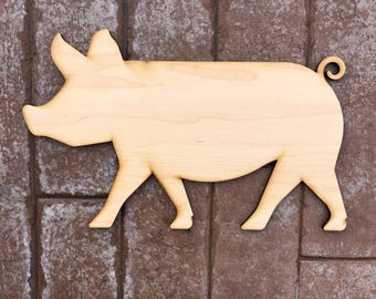 ig Wood Cutout DIY Kit | Unpainted Farm Animal Craft Sign | Farmhouse Wall Decor | Paint Your Own Pig Farm Animal Decor Rustic Kitchen Blank