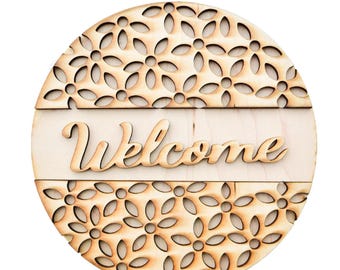DIY Daisy Welcome Sign Kit: Unpainted Wood Fall Decor