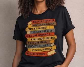 Camiseta del Mes de la Historia Afroamericana "Sueña como Martin, habla como Frederick" Camiseta inspiradora de líderes afroamericanos Camiseta de empoderamiento