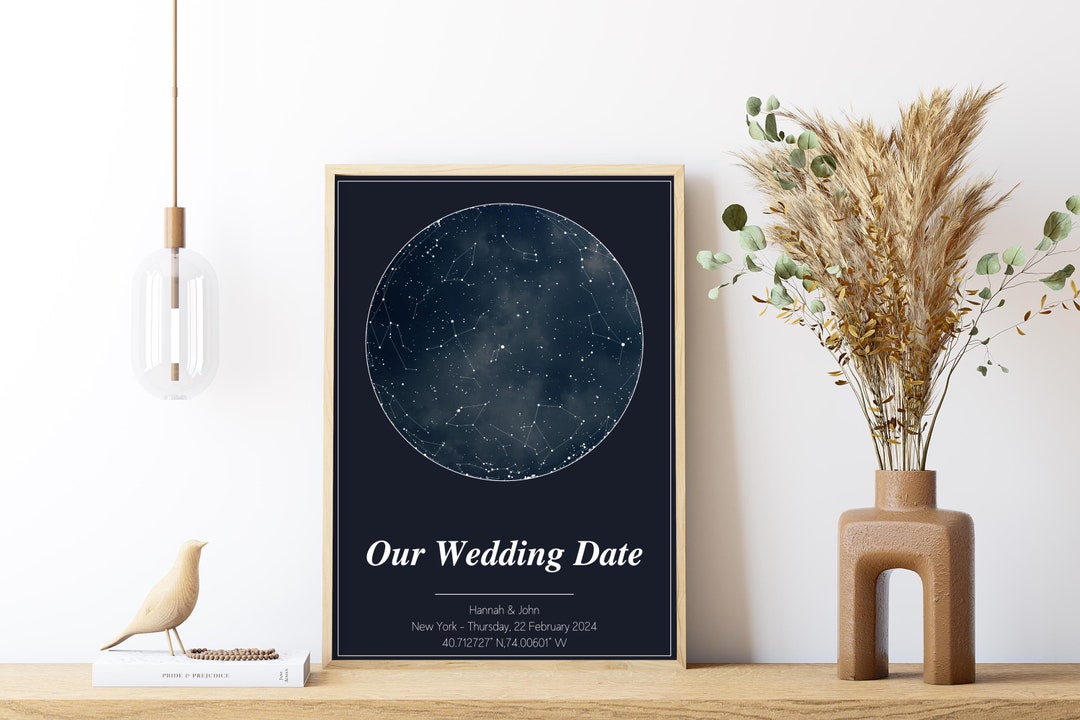 Custom Star Map - Personalized Night Sky Print - Customizable - Gift ...