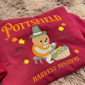 Retro Pumpkin Embroidered Sweatshirt, Harvest Festival Embroidered Crewneck, Spooky Season Shirt, Fall Autumn Vibes