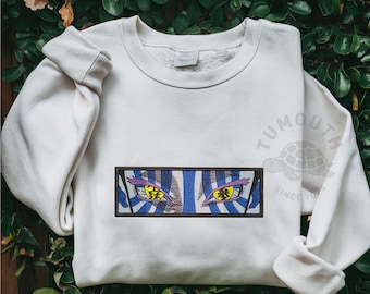 Embroidered Anime Eyes Sweatshirt