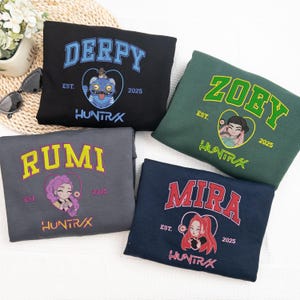 Embroidered Kpop Band Sweatshirt, Demon Hunters Tee, Kpop Fan Shirt, Funny Band Girls, Gift For Her