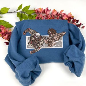 Anime Embroidered Sweatshirt, Embroidered Anime Shirt, Anime Shirt, Embroidered Shirt, Embroidered Hoodie, Anime Gift For Him